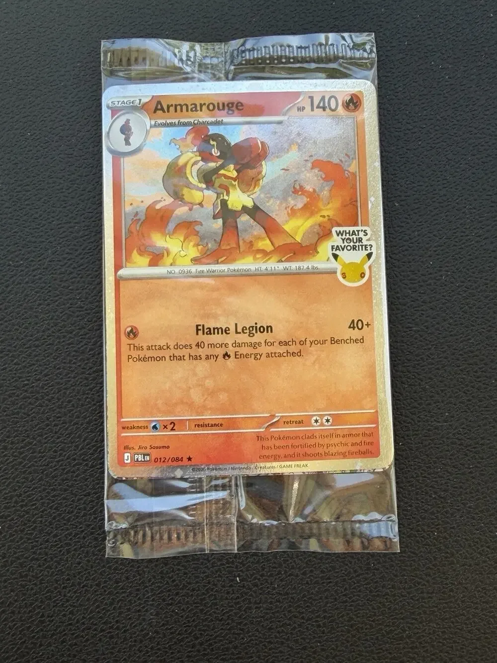 New Rare Armarouge Pokemon Best Buy Promo Card 2026 Pre-release Pitch Black